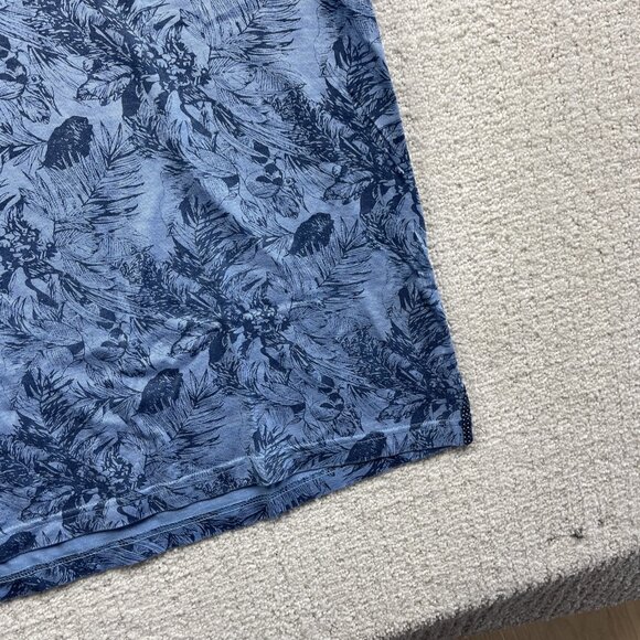 Au Noir Mens 6 / 2XL Polo Blue Tropical Floral AOP Summer Short Sleeve Stretch - Picture 5 of 14